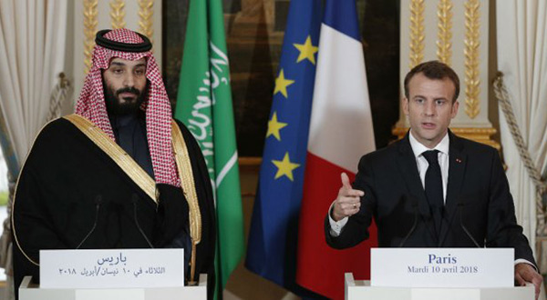 Saudi Crown Prince MBS and French President Emmanuel Macron